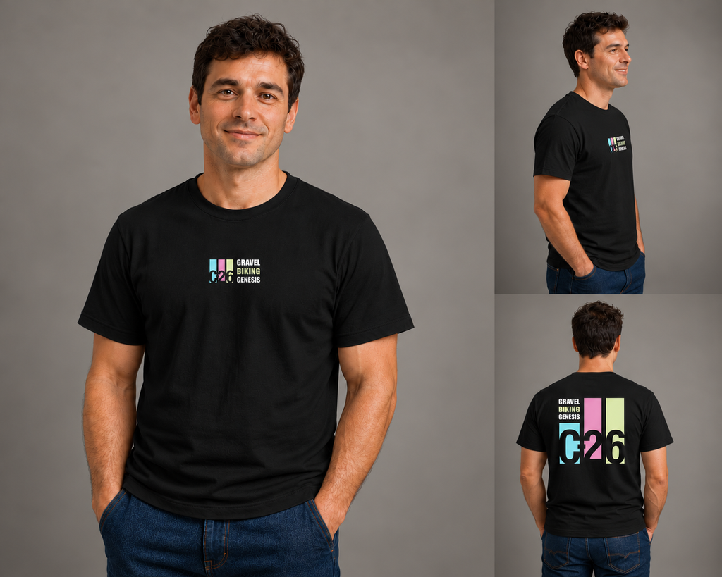 „Gravel Biking Genesis“ – Retro-MTB-T-Shirt | Inspiriert vom YETI C-26
